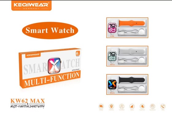 ساعت هوشمند KW62 MAX ۴۶ میلی‌متری با بند سیلیکونی